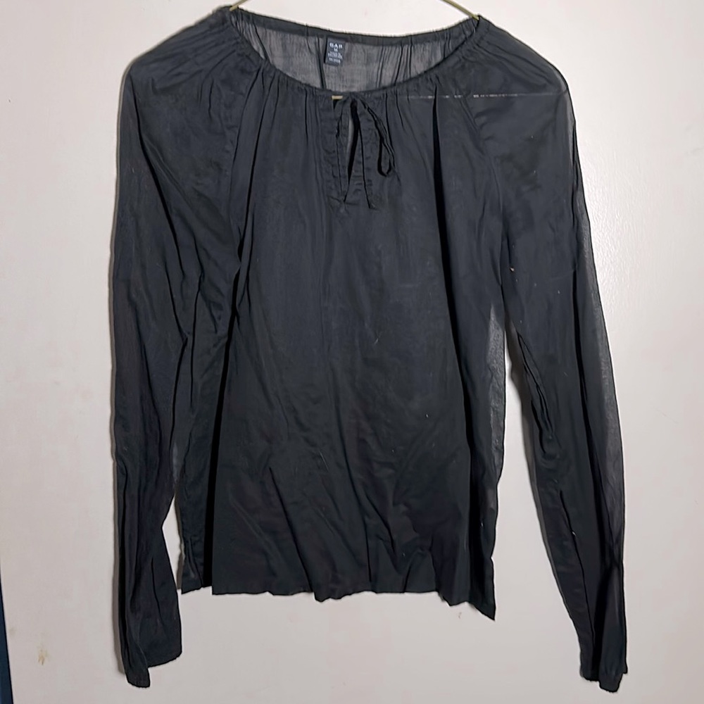 Medium sized blouse from GAP. It's cotton sheer and black.
